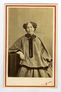 लेखक जॉर्ज सैंड (1804-1876) (औरोर ड्यूपिन), बैरोनेस दुदेवंत का पोर्ट्रेट। बिज़नेस कार्ड द्वारा नादर