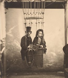 [नादर अपनी पत्नी, अर्नेस्टाइन के साथ, एक गुब्बारे में], सीए। 1865, 1890 के दशक में छपी। द्वारा नादर