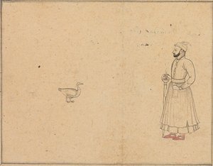 राजा बलवंत देव सिंह और एक हंस, c.1750-55
