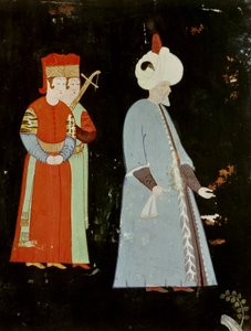सुल्तान सुलेमान ने शानदार (1494-1566) दो गणमान्य व्यक्तियों के साथ द्वारा नक्कीप, जिसे निगारी रीस हैदर कहा जाता है