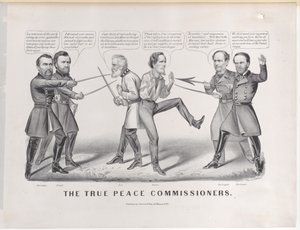 द ट्रू पीस कमिश्नर, 1865., 1865। निर्माता: नथानिएल क्यूरियर, जेम्स मेरिट इवेस, क्यूरियर और इवेस। द्वारा कैरियर और Ives