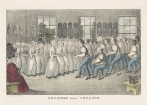 लेबनान के पास शेकर्स, c.1830 (हाथ से बने लिथोग्राफ)