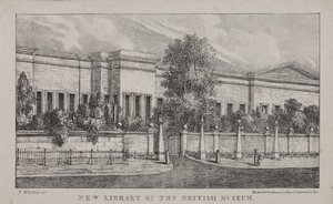 ब्रिटिश संग्रहालय में नए पुस्तकालय का दृश्य, c.1830 (लिथो) द्वारा नाथनियल व्हिटॉक