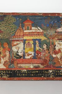 बौद्ध पांडुलिपि कवर (लकड़ी पर अपारदर्शी डब्ल्यूसी) से विस्तार