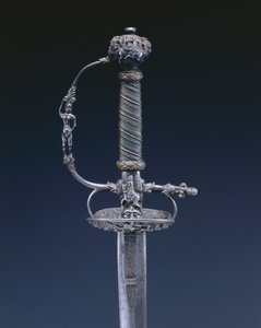 छोटी तलवार, c.1650-60 (इस्पात, लकड़ी और तांबे के तार) द्वारा नीदरलैंड के स्कूल