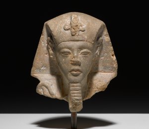 अचेन्स्टन की शबती से सिर, c.1352-1336 ईसा पूर्व (चूना पत्थर) द्वारा New Kingdom Egyptian