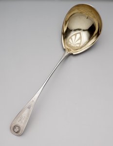 सूप लेडल, c.1860 (सिक्का चांदी और गिल्ट) द्वारा न्यूवेल हार्डिंग एंड कंपनी