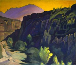अजंता की गुफाएँ, 1938। द्वारा निकोलस रोएरिच