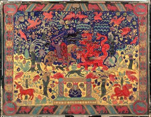 ड्रैगन के साथ लड़ाई, 1912 द्वारा निकोलस रोएरिच