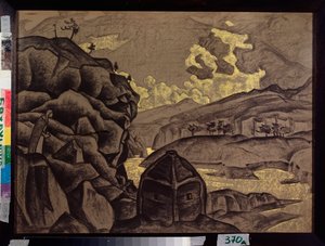 हेनरिक इबसेन, 1912 द्वारा "पीयर गेन्ट" के लिए सजावट द्वारा निकोलस रोएरिच