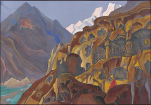 पवित्र गुफाएँ, 1932 द्वारा निकोलस रोएरिच