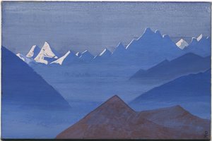 सनसेट, "स्पेंड" श्रृंखला, 1931 द्वारा निकोलस रोएरिच