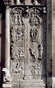 पश्चिम पोर्च के दक्षिण की ओर से विस्तार, c.1120-38 पत्थर 136520 और 136522 देखते हैं द्वारा Nicholaus