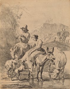 एक गधे पर चरवाहा, 1655।