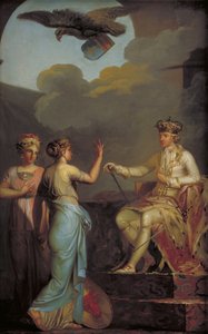 क्रिश्चियन VII ने 1773 में ड्यूकल को होलस्टीन के शाही भाग के साथ एकीकृत किया द्वारा निकोलाई अब्राहम एबिल्डगार्ड