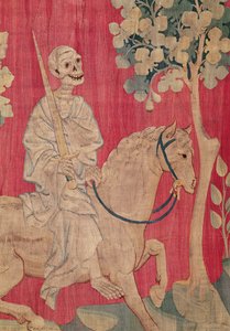 1373-87 (टेपेस्ट्री) के एपोकैलिप्स टेसट्री से लिविड हार्स एंड डेथ, द्वारा निकोलस बातिल