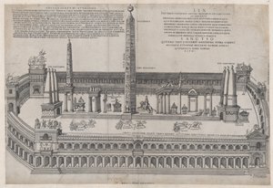 रोमन भव्यता का दर्पण: सर्कस मैक्सिमस, 1553, 1553। द्वारा निकोलस बीट्रिज़ेट