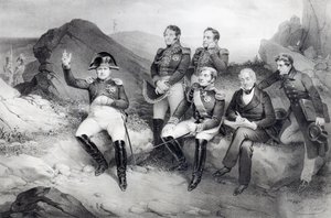 सम्राट नेपोलियन I (1769-1821) सेंट हेलेना, 1860 पर इमैनुएल लास केसेस (1766-1842) को अपने संस्मरण सुनाते हुए