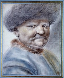 रूस के ज़ार पीटर I द ग्रेट (1672-1725) का पोर्ट्रेट। निकोलस लग्नेऊ (16वीं सदी-17वीं सदी) डिम द्वारा ब्लैक स्टोन ड्राइंग। 0,31x0,25 मी. चान्तिली, कोंडे का संग्रहालय