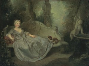 एक बगीचे में एक महिला का पोर्ट्रेट, 1730