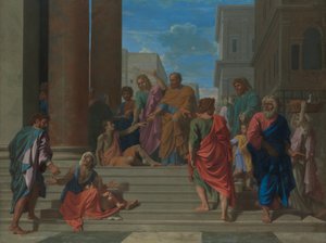 संन्यासी पीटर और जॉन हीलिंग द लैम मैन, 1655। द्वारा निकोलस पौसिन