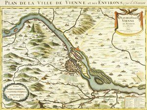 वियना शहर का नक्शा, 1692 द्वारा निकोलस सन्सन डब्बेविल