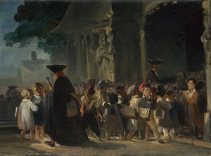1817 और 1845 के बीच, एक चर्च द्वार पर बच्चे द्वारा अलेक्जेंड्रे गेब्रियल (बाद में) डीकैंप्स