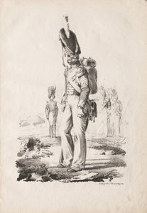 सैन्य वेशभूषा: इन्फैंट्री सार्जेंट, 1817-18। द्वारा अलेक्जेंड्रे गेब्रियल (बाद में) डीकैंप्स