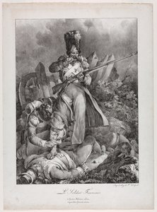 फ्रेंच सोल्जर ले सोलेट फ्रेंकेइस, 1818। द्वारा अलेक्जेंड्रे गेब्रियल (बाद में) डीकैंप्स