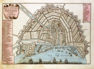 एम्स्टर्डम का नक्शा। एटलस डी फेर (1646-1720), पेरिस 1700 द्वारा एटलस।