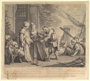 Le Calandrier des Vieillards, बूढ़े पुरुषों का कैलेंडर, सुइट से NEveampes Nouve ..., 18 वीं शताब्दी।