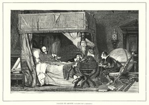 इटली के अर्सेट्री में इतालवी खगोलशास्त्री गैलीलियो गैलीली, जहां 1642 में उनकी मृत्यु हो गई (लिथो) द्वारा निकोलो (बाद में) बाराबिनो