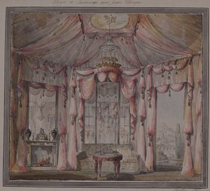 मॉस्को में काउंट बेजबोरोडको हाउस में 1790 के दशक में बाउड्रीयर के लिए आंतरिक डिजाइन द्वारा निकोलाई अलेक्जेंड्रोविच लिवोव