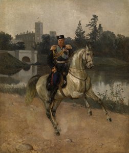 गैचिना में सम्राट अलेक्जेंडर III 1845-1894 का अश्वारोही चित्र द्वारा निकोलाई गुस्तावोविच संकेत