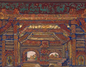 ज़ार बेरेंडे का महल। थिएटर के लिए स्टेज डिजाइन ए ऑस्ट्रोवस्की, 1912 द्वारा स्नो मेडेन द्वारा निकोलाई कोन्स्टेंटिनोवाइट्स रोएरिच