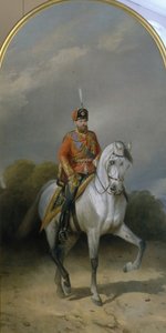 1881 में लीब गार्ड के हुसार रेजिमेंट की वर्दी में सम्राट अलेक्जेंडर III 1845-1894 की पोर्ट्रेट