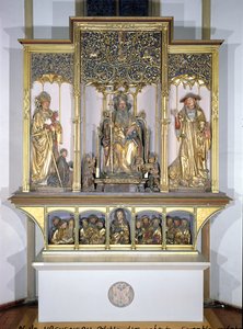 Isenheim Altarpiece, c.1490 (सोने की लकड़ी) से लकड़ी की मूर्तियों का समूह