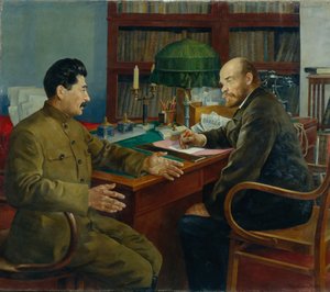 लेनिन और स्टालिन, 1938 द्वारा निकोले इवानोविच शस्टोपालोव