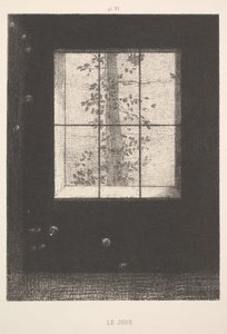 डे ले जर्स, सीरीज़ से, ड्रीम्स सॉन्ग्स, प्लेट VI, 1891। द्वारा ओडिलोन रेडन