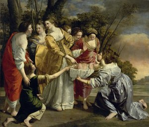 मूसा नील नदी से बचाया, c.1630 (कैनवास पर तेल) द्वारा ओराज़ियो जेंटाइल्सची