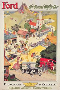 पोस्टर विज्ञापन फोर्ड - द जनरल यूटिलिटी कार, c.1912