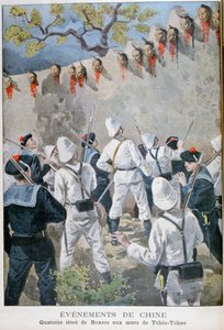 टॉचियो-टचाओ, चीन, 1900 की दीवारों पर बॉक्सर्स के चौदह सिर द्वारा ओसवाल्डो टोफानी