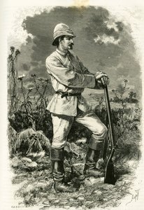 1875-1879 में डॉ एमिल होलब (1847-1902) द्वारा कहानी "औ पेज़ डेस मारुत्स" को चित्रित करने के लिए, टोफनी द्वारा उत्कीर्ण एक अन्वेषण सूट में डॉ एमिल होलब का पोर्ट्रेट। एडौर्ड चार्टन (1807-1890) द्वारा संपादित टूर डू मोंडे, द्वितीय सेमेस्टर 1883 में  द्वारा ओसवाल्डो टोफानी
