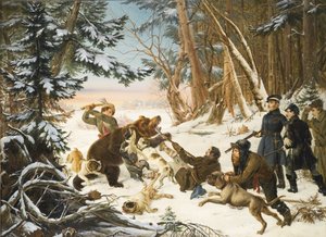 सरहद पर एक भालू के शिकार पर Tsarevich अलेक्जेंडर निकोलाइविच, मास्को, 1843 द्वारा ओटो ग्राशोफ़