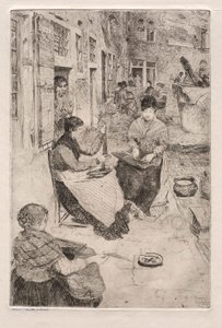 एशिंग्स ऑफ़ वेनिस: बीड स्ट्रिंगर्स, 1882। द्वारा ओटो एच. बाचेर
