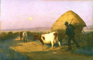 एक ड्रोवर होमवार्ड बाउंड (वाटरकलर) द्वारा ओवेन बैक्सटर मॉर्गन