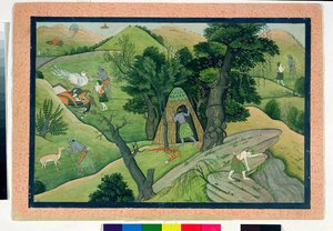 74.73 राम और लक्ष्मण, रामायण, कांगड़ा, हिमाचल प्रदेश, 1780 से सीता की खोज में भटक रहे थे