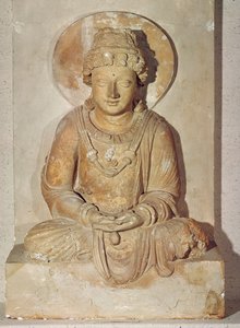 बुद्ध ध्यान में बैठे, गान्धार, ग्रीको-बौद्ध शैली, पहली-चौथी शताब्दी से