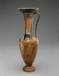 शादी के जुलूस के साथ Loutrophoros Hydria, 480-460BC (टेराकोटा) द्वारा पैन पेंटर (attr।)