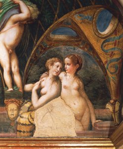 डायना और एक्टन के मिथक से अप्सराओं की जोड़ी द्वारा Parmigianino